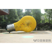 Large Modern Abstract Arts Stainless steel304 Light Bulb Sculpture for Garden decoration